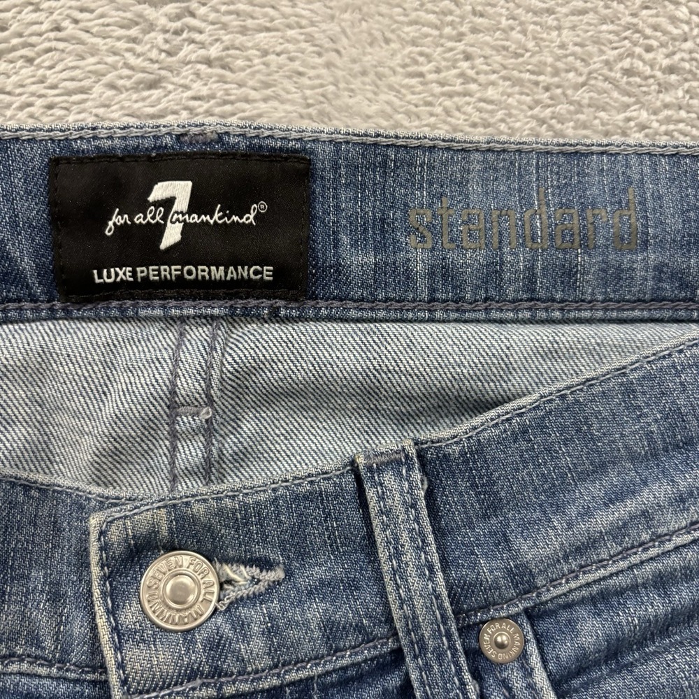 7 For All Mankind Jeans Men 30 Standard Straight Leg Blue Vintage Y2K - Picture 2 of 10